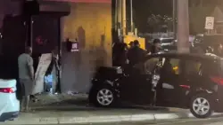 Driver hospitalized after car slams into building in Miami, leaving hole in wall